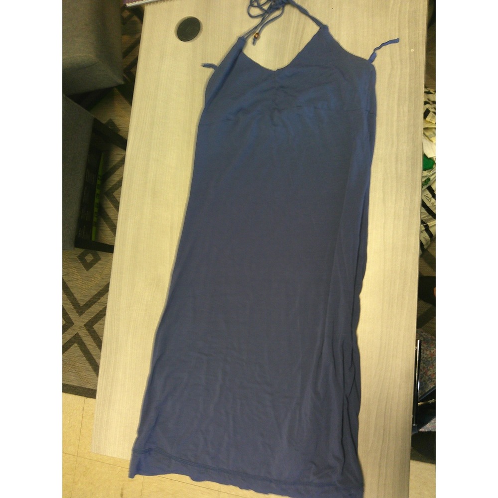 Abercrombie & Fitch Halter Dress Womens Medium‎ Blue Excellent Jersey Midi Tie